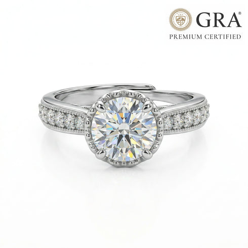 Moissanite Diamond Solitaire 1.2 Carat Princess Solitaire Ring for women- Free Size