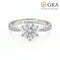 Moissanite Diamond 2 Carat Solitaire 925 Silver Ring for women - Free Size