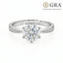 Moissanite Diamond 2 Carat Solitaire 925 Silver Ring for women - Free Size