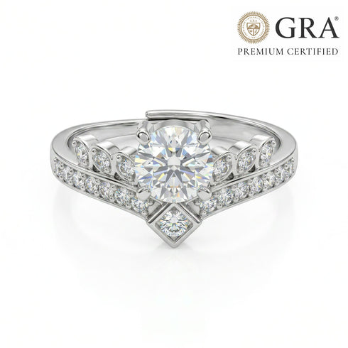 .8 Carat Moissanite Diamond 925 Silver Eagle Solitaire Ring for women - Free Size