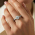 Moissanite Diamond 2 Carat Solitaire 925 Silver Ring for women - Free Size