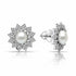 Floral Pearl AD Pure Silver Earrings