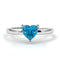 Zarkan 925 Sterling Silver Blue Heart Ring