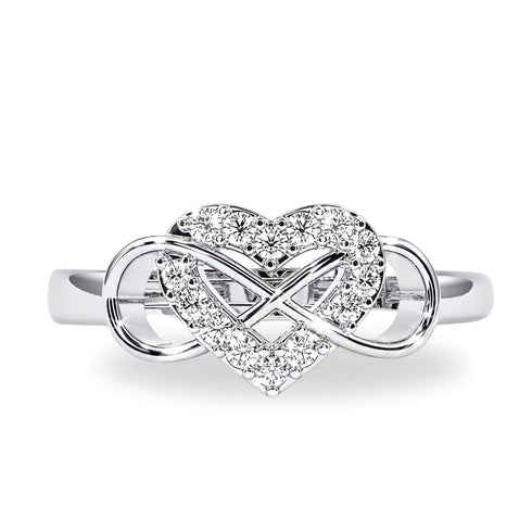 Zarkan Infinity Heart Propose 925 Sterling Silver Ring