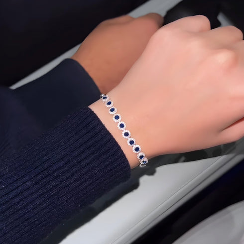 Hallmark Silver Navy Blue Daisy Bracelet