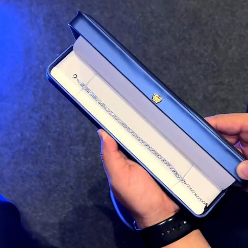 Hallmark Silver Round American Diamond Bracelet