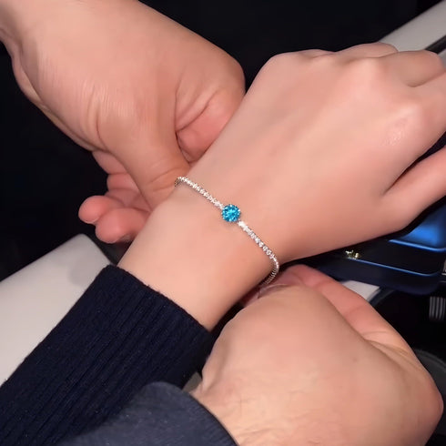 Hallmark Silver Blue Brilliant Cut Bracelet