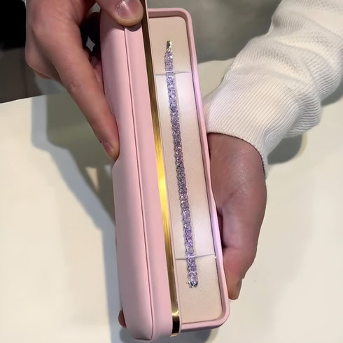 Hallmark Silver Lavender Square American Diamond Bracelet