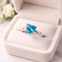 Zarkan 925 Sterling Silver Blue Heart Ring
