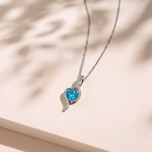 Hallmark Silver Ribbon Twist Heart Pendant