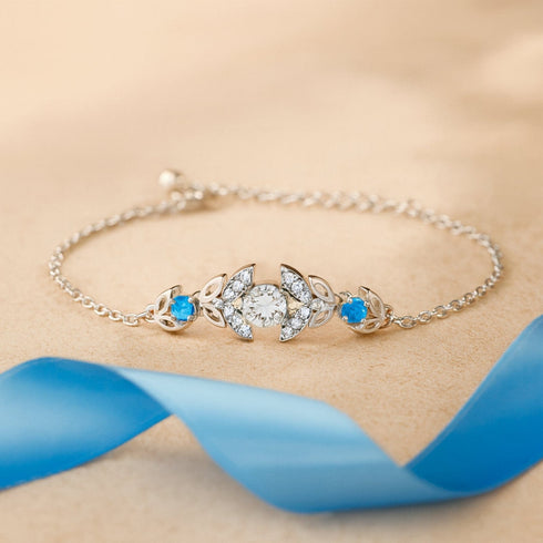 Zarkan Blue Bits of Bloom Silver Bracelet