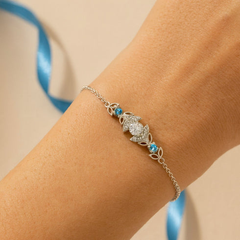 Zarkan Blue Bits of Bloom Silver Bracelet