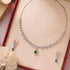 Hallmark Silver Green Ad Elegant & Fashionable Evening Party Wedding Jewelry Set