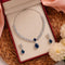 Hallmark Silver Midnight Elegance Necklace & Earring Set with Sapphire Hues jewellery Set