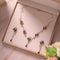 Hallmark Silver Necklace Set with Multi Color Crystal Flower Pendant