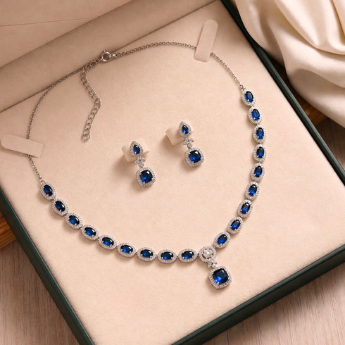 Hallmark Silver Midnight Sapphire Royal Jewellery Set