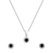 Zarkan Black Delight Dot Silver Jewelry Set
