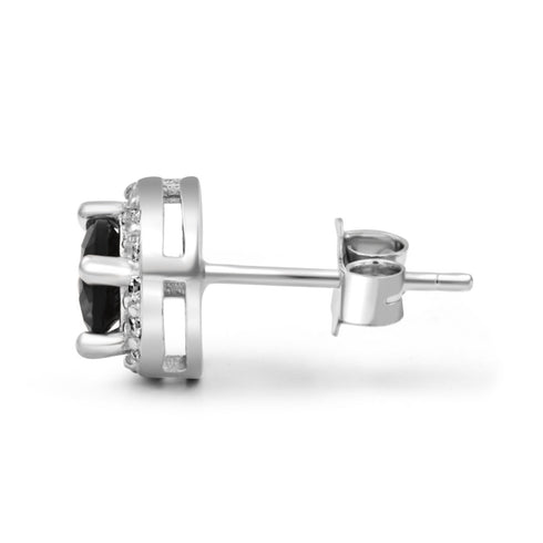 Zarkan Black Delight Dot Silver Jewelry Set