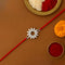 Zarkan Surya Precious Silver Rakhi With Roli Chawal