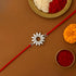 Zarkan Surya Precious Silver Rakhi With Roli Chawal
