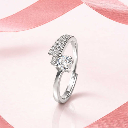 Zarkan Micro Solitaire Sterling Silver Ring