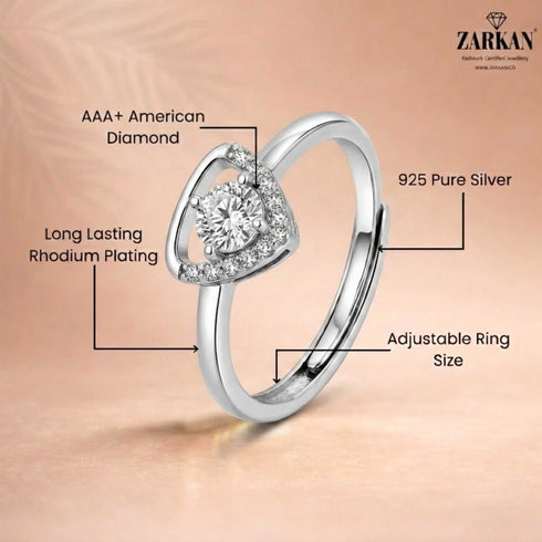Zarkan First Love Silver Solitaire Ring