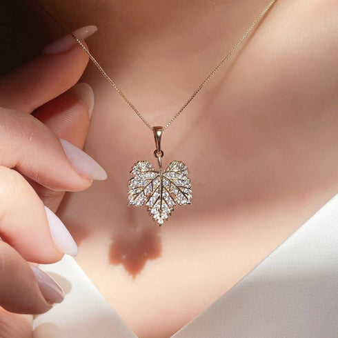 Hallmark Silver Gold Leaf Necklace