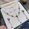 Hallmark Silver Necklace Set with Multi Color Crystal Flower Pendant