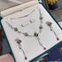 Hallmark Silver Necklace Set with Multi Color Crystal Flower Pendant