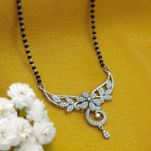 Zarkan 925 Silver Floral Mangalsutra