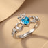 Zarkan Crown Blue Heart 925 Sterling Silver Ring