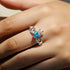 Zarkan Crown Blue Heart 925 Sterling Silver Ring