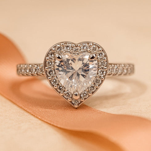 Zarkan 925 Hallmark Love The Diamond Pure Silver Adjustable Ring