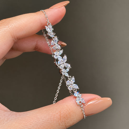 Hallmark Silver Minimal Sparkling Butterfly Bracelet