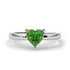 Zarkan Green Heart Silver Ring