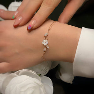 Hallmark Silver Flower Passion Rose Gold Silver Bracelet