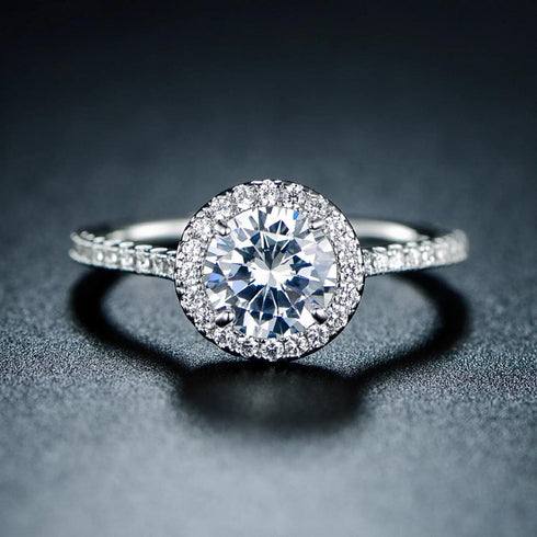 Zarkan American Diamond Round Rays 925 Silver Ring