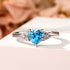 Zarkan Royal Blue Diamond Hallmarked Silver Love Ring