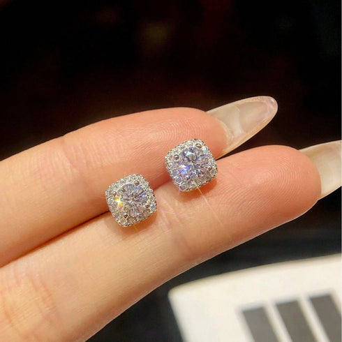 Hallmarked Zarkan Minimal Square Silver Studs