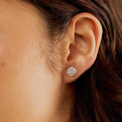 Hallmarked Zarkan Minimal Square Silver Studs