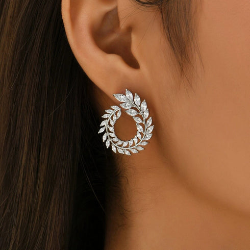 Zarkan 925 Silver American Diamond Earrings