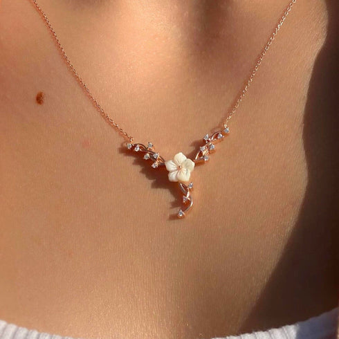 Hallmark Silver Flora Rose Gold Pendant