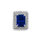 Zarkan 925 Blue Ruby Silver Ring For Women