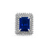 Zarkan 925 Blue Ruby Silver Ring For Women
