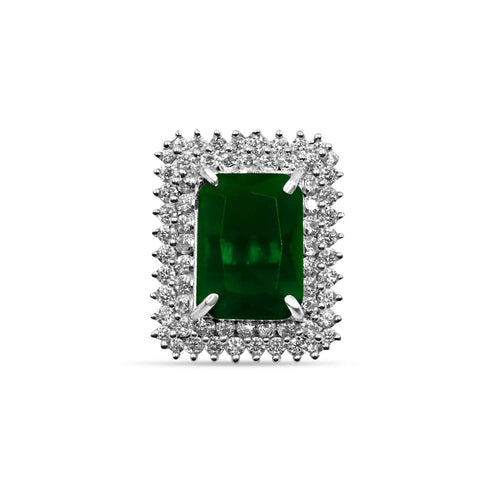 Zarkan 925 Green Ruby Silver Ring For Women
