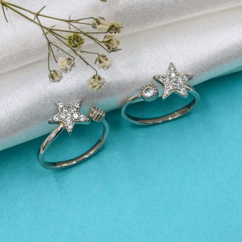 Zarkan Shooting Star Silver Toe Rings