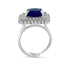 Zarkan 925 Blue Ruby Silver Ring For Women