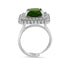 Zarkan 925 Green Ruby Silver Ring For Women