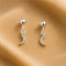Zarkan 925 Silver Barbell Hanging Half Moon Earrings