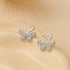 Zarkan Butterfly Heart Pure Silver Earrings